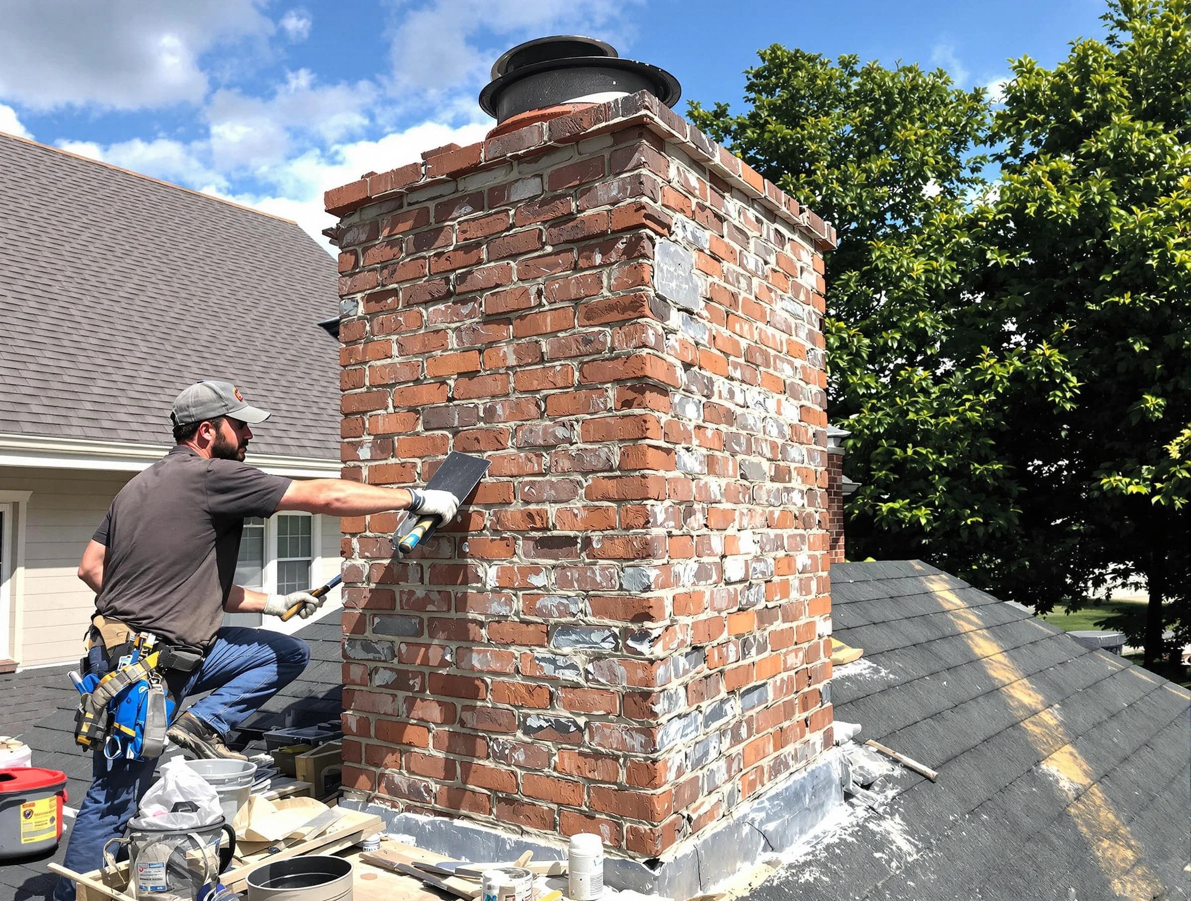Completed chimney rebuild by Hendersonville Chimney Sweep in Hendersonville, TN