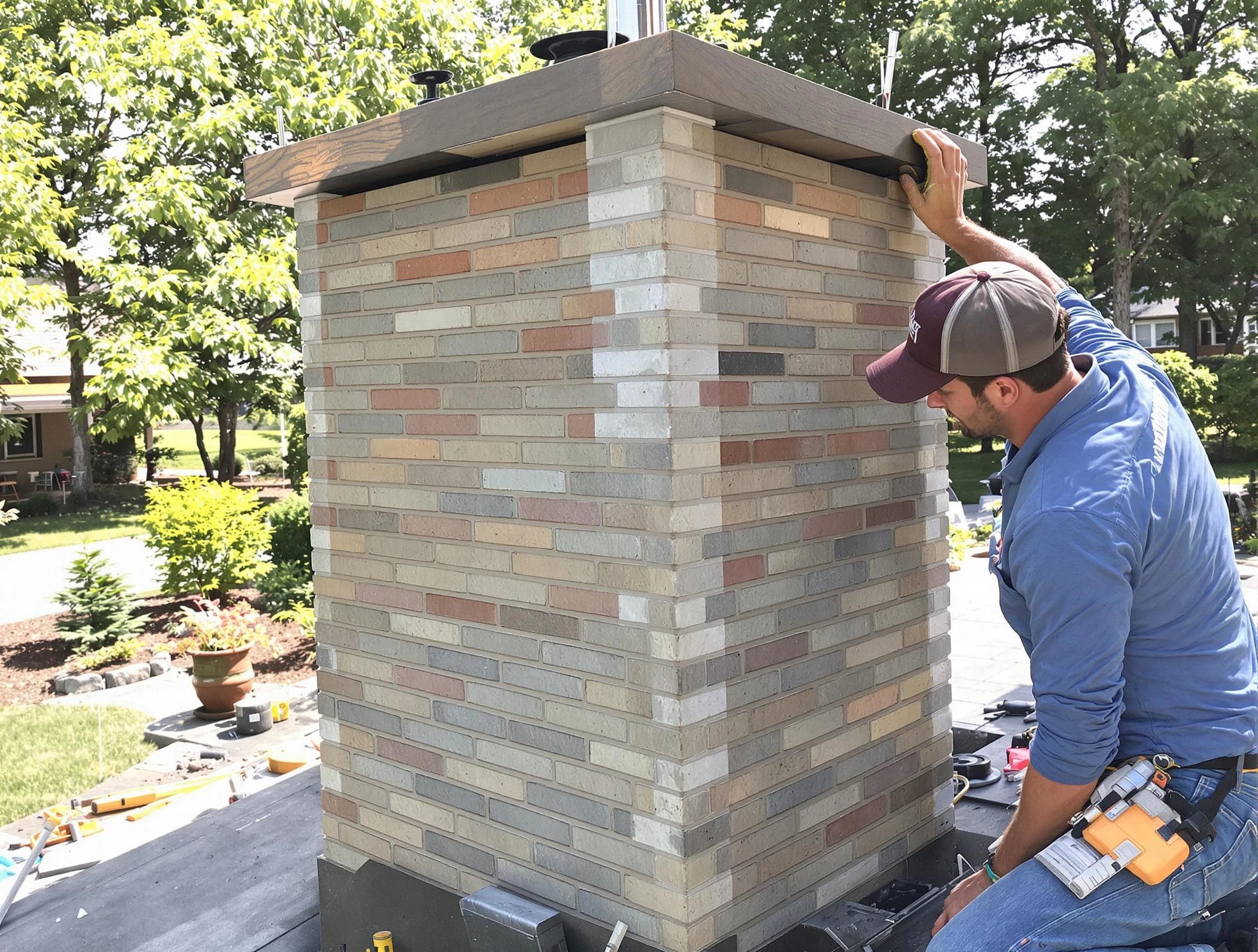 Hendersonville Chimney Sweep completing a modern chimney remodel in Hendersonville, TN