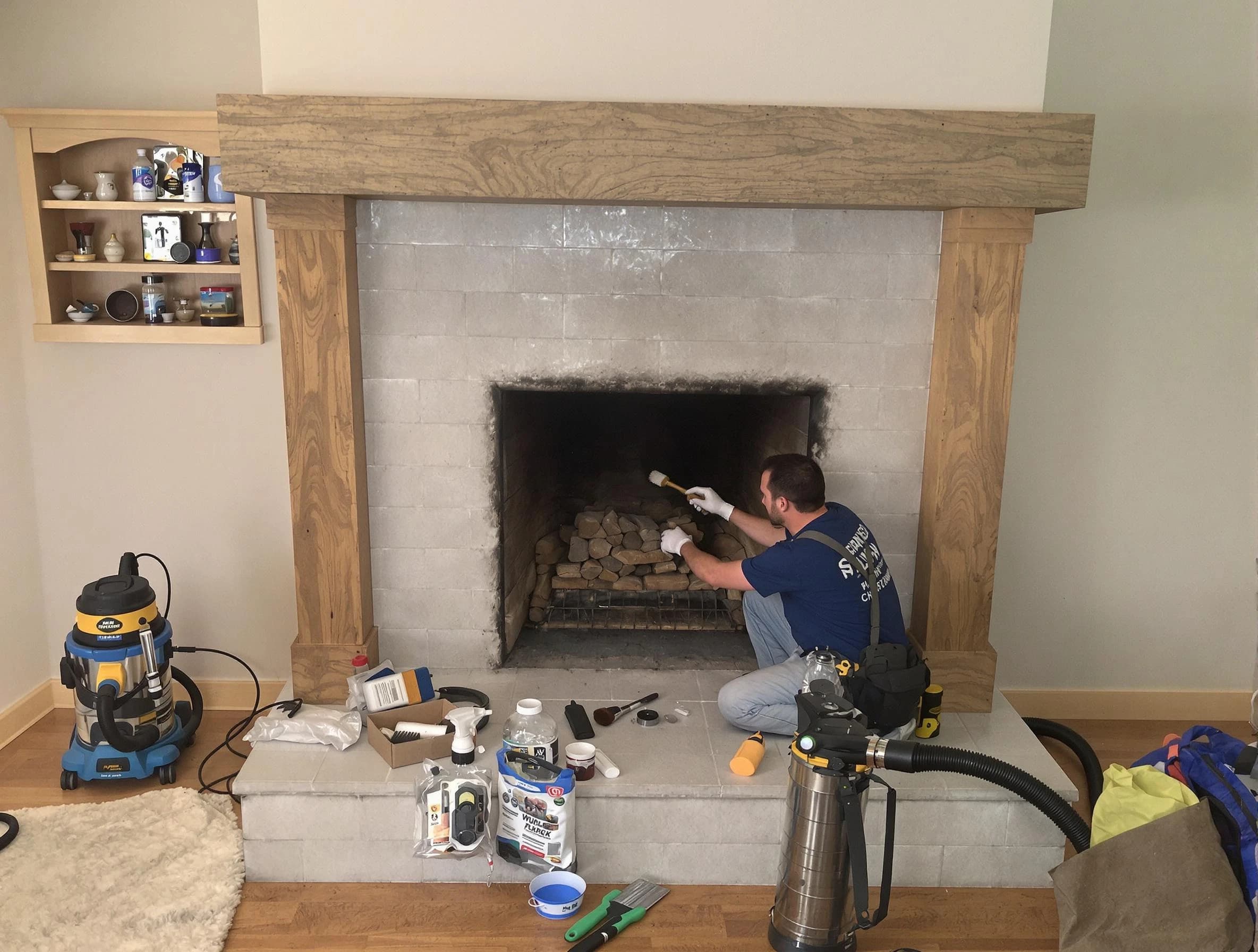 Detailed creosote removal process by Hendersonville Chimney Sweep in Hendersonville, TN