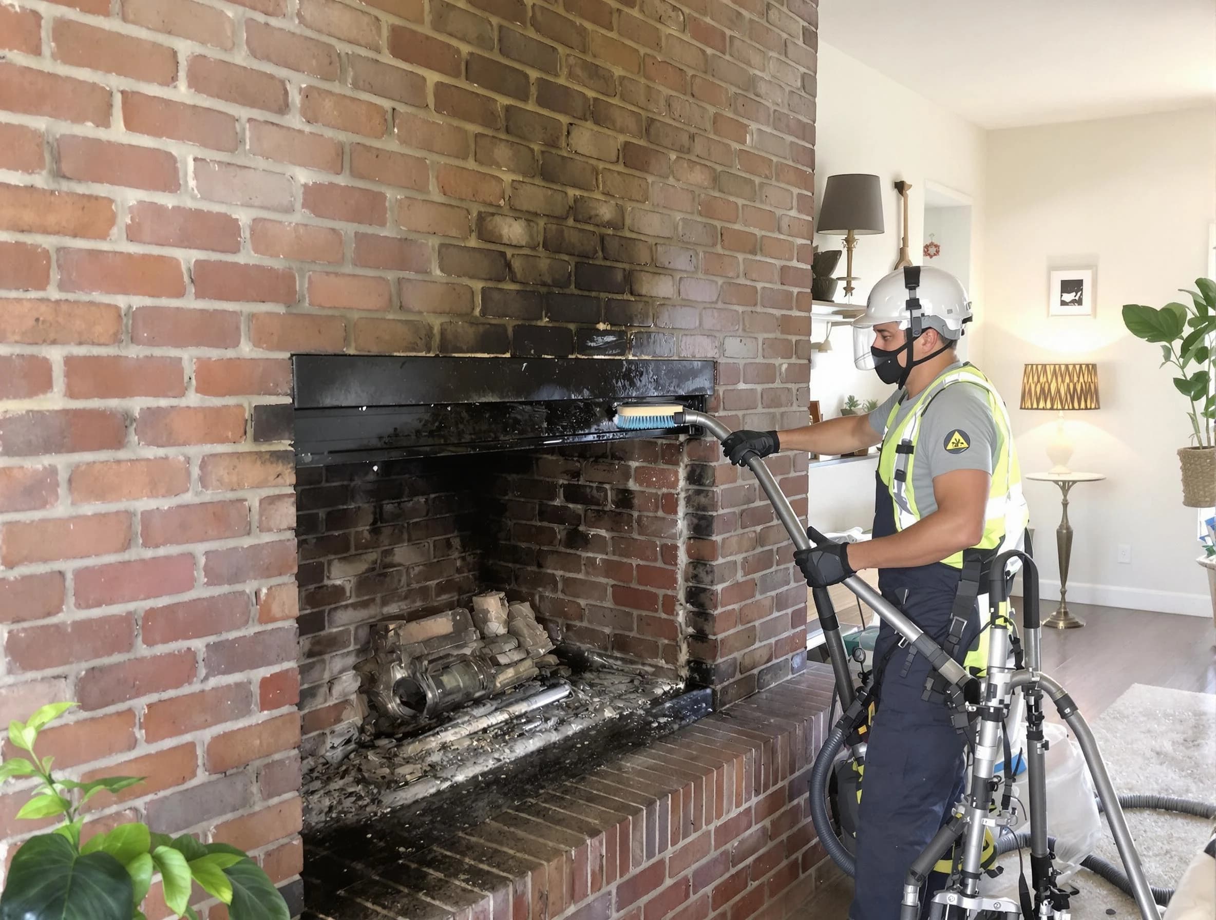Hendersonville Chimney Sweep providing fireplace cleaning services in Hendersonville, TN