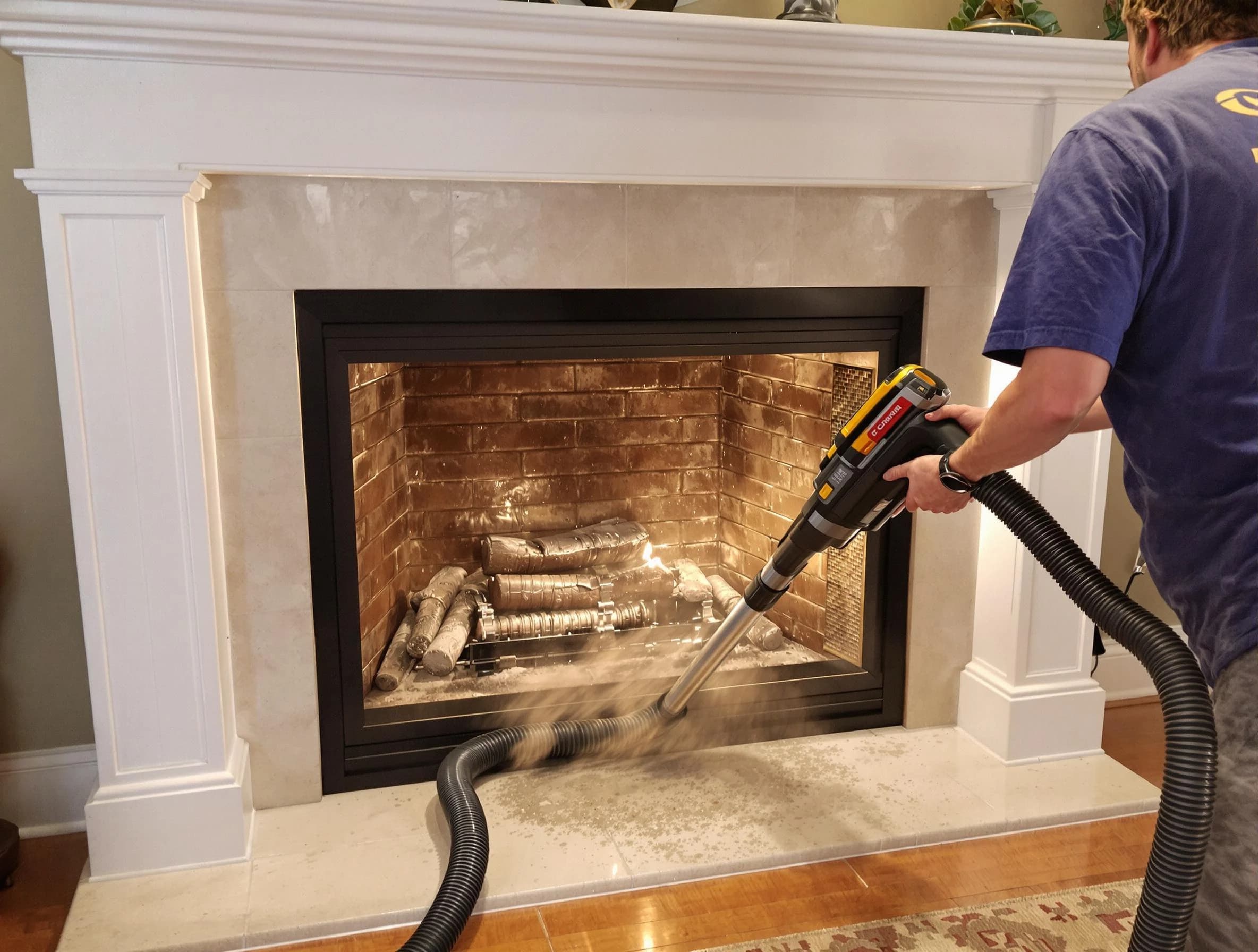 Fireplace cleaning performed by Hendersonville Chimney Sweep in Hendersonville, TN