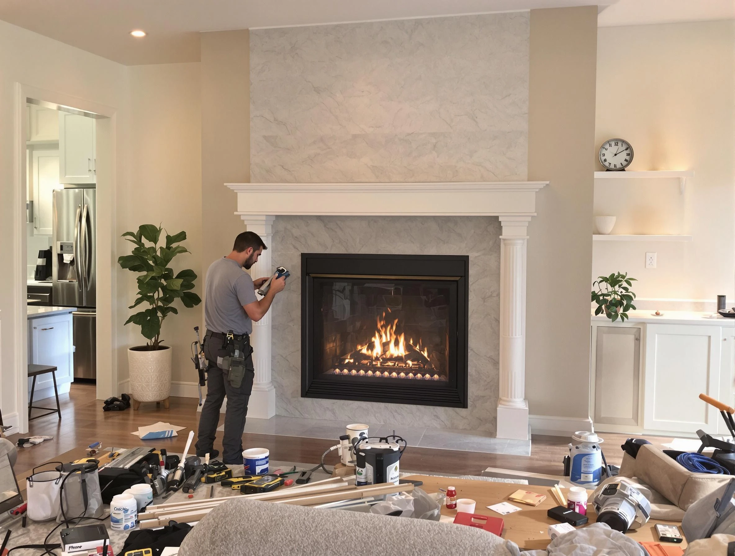 Newly installed fireplace by Hendersonville Chimney Sweep in Hendersonville, TN